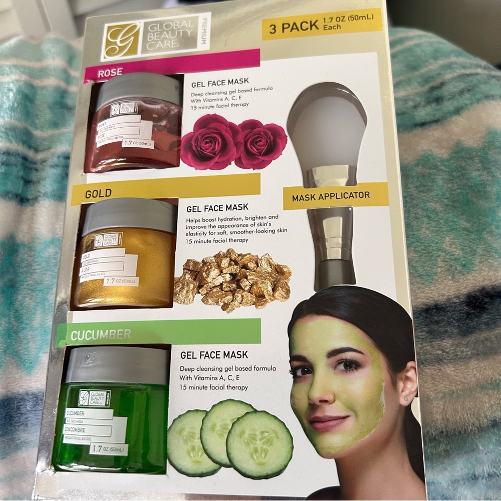 GEL FACE MASKS - 3Pack Global Beauty Care  1.7oz Each. NIB